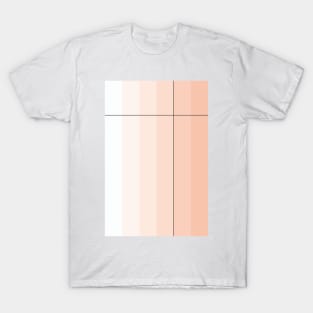 Pastel peach stripes with black lines T-Shirt